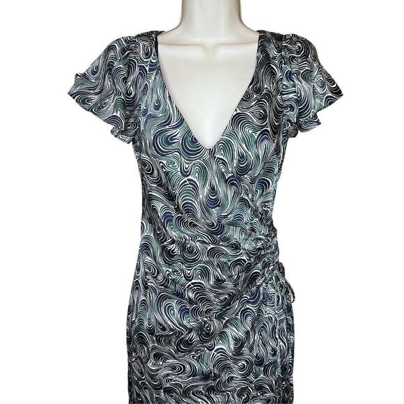 Cinq a Sept Kacydie Dark Emerald Multi Dress NWT Size 12 - Picture 6 of 11